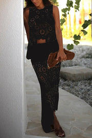 Crochet Lace Tank Top with Irregular Hem | Loose Boho Fit