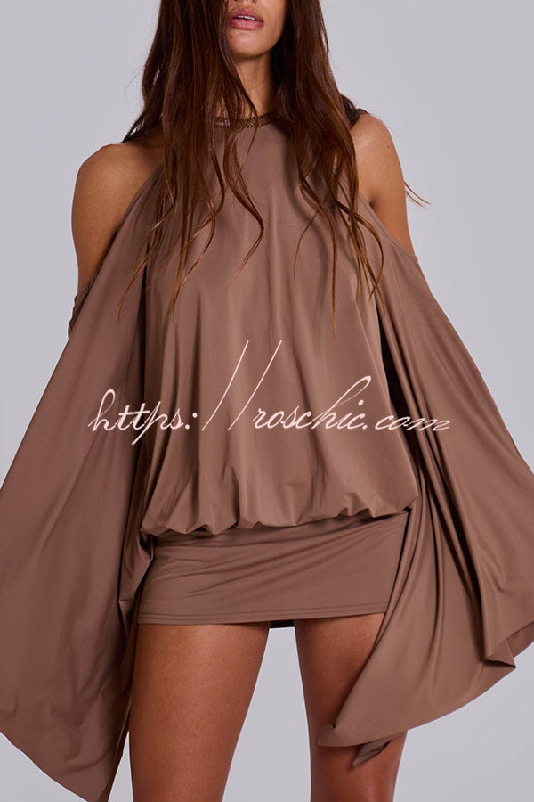 Butterfly Embroidered Sequin Chain Backless Mini Dress