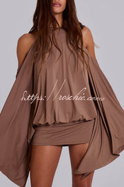 Butterfly Embroidered Sequin Chain Backless Mini Dress