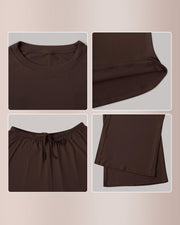Women's 2-Piece Lounge Pajama Set with Wide-Leg Pants