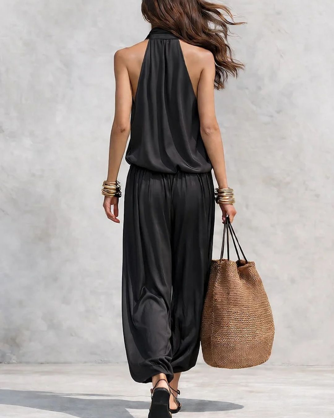 Draped Pants Set – Asymmetrical Bohemian Two-Piece