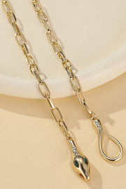 Vintage Ouroboros Rhinestone Necklace in Alloy Metal