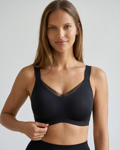 V-Neck Mesh Crossover Jelly Bra