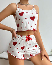 Sweetheart Ribbed Cami & Shorts PJ Set