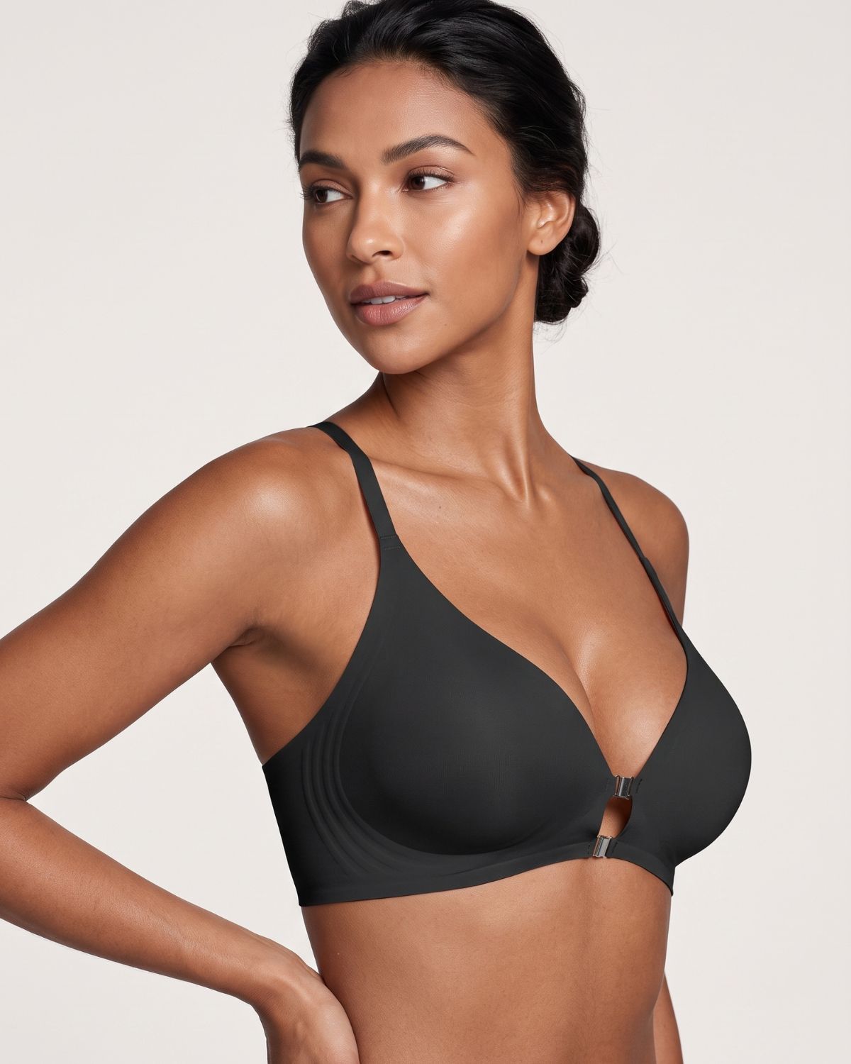 Seamless Front-Closure Wire-Free Racerback Bra