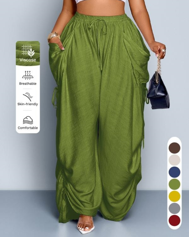 High-Waist Drawstring Harem Pants
