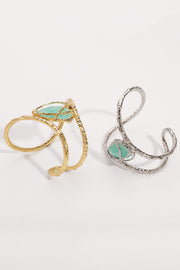 Lava Texture Open Bangle Bracelet