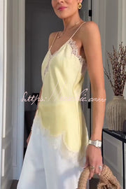 Lace Backless Camisole Top | Spaghetti Strap Vacation Top