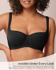 Plus Size Unlined Balconette Bra with Underwire Support