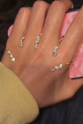 Bladformet Zirconia Justerbar Armbånd med Rhinestone Indlæg