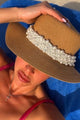 Pearl Embellished Braided Beach Sun Hat