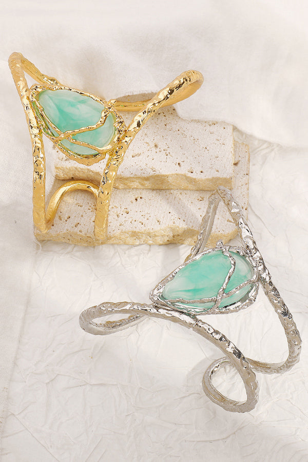 Lava Texture Open Bangle Bracelet