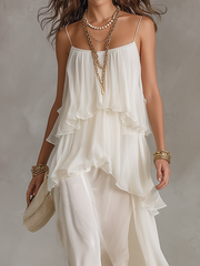 Sheer Tiered Chiffon Maxi Dress for Special Occasions