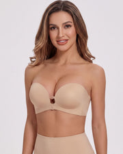 Front-Closure Strapless Push-Up Bra