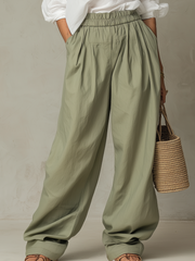 Wide-Leg Pants Set with Relaxed Fit Top
