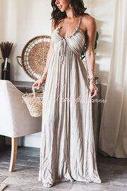 Deep Sea Printed Halter Maxi Dress – Lightweight Vacation