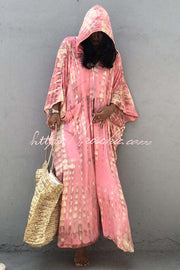 Tie-Dye Hooded Kimono Cover-Up