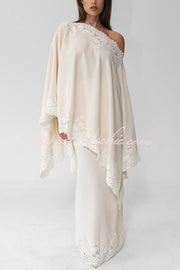 Satin Lace Trim High Rise Maxi Skirt – Party & Vacation