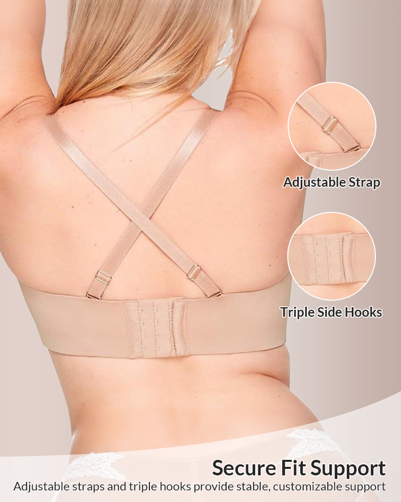 Strapless Underwire Bra with High Support for Fuller Busts