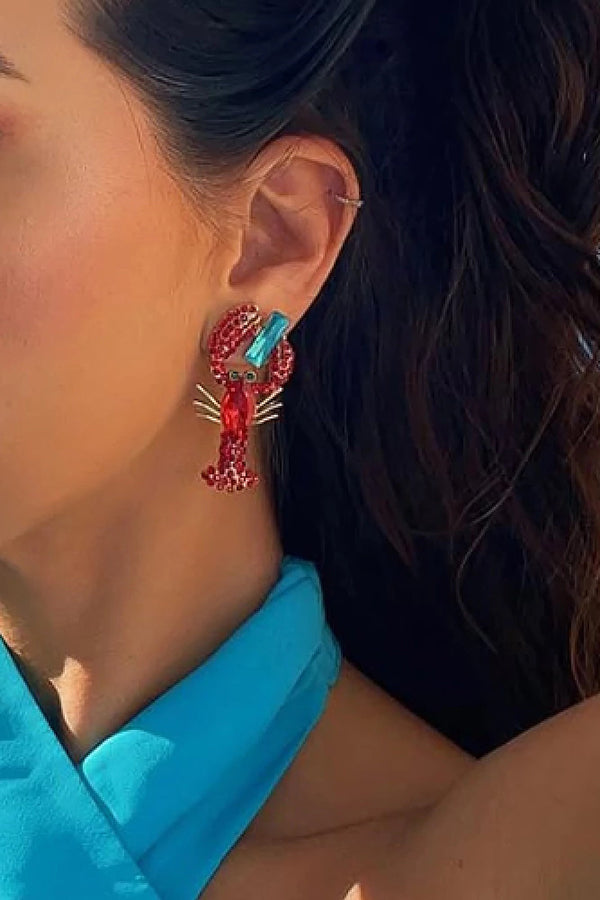 Diamond Lobster Earrings – Holiday Statement Jewelry