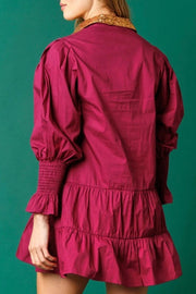 Mini-robe boutonnée à manches longues et paillettes Casse-Noisette