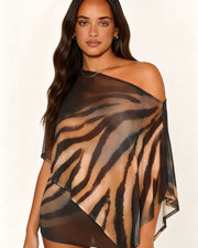 Sheer Asymmetrical Two-Piece Set