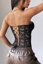 Embroidered Fishbone Strapless Tube Top | Party Wear
