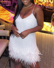 Candyfloss Feather Mini Dress