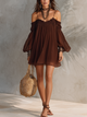Μίνι μακρυμάνικο σιφόν φόρεμα | Boho Style