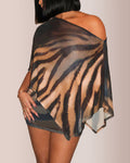 Sheer Asymmetrical Two-Piece Set