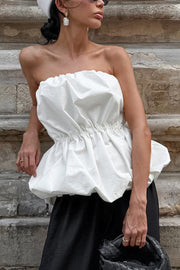 Off-Shoulder Strapless Top with Elastic Waist | Vacation Style