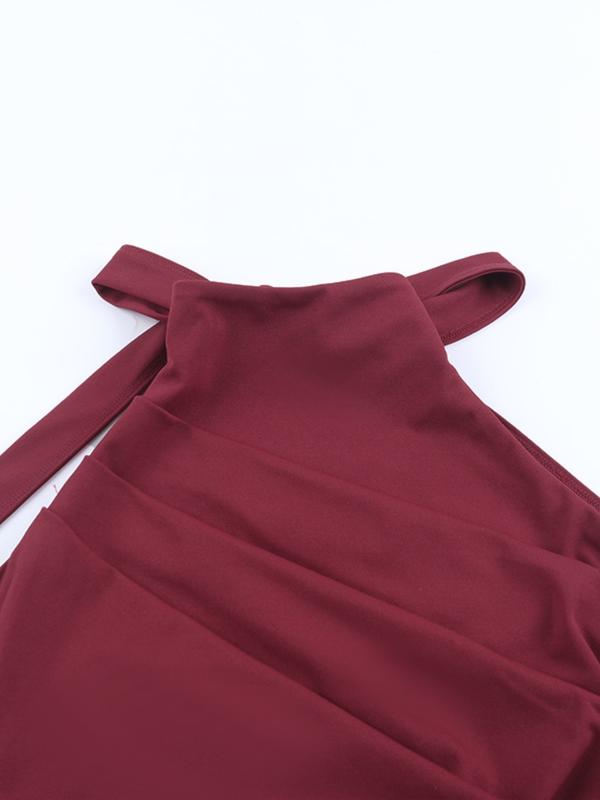 Elegant Chic Statement High Slit Backless Bodycon Gowns Dress, Slim-Fitting Design, Perfect for Formal Wear, Evening Wear & Special Occasions, Stylish Women's Clothing