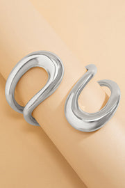 Twisted Double Layer Alloy Bracelet Necklace Ring Set