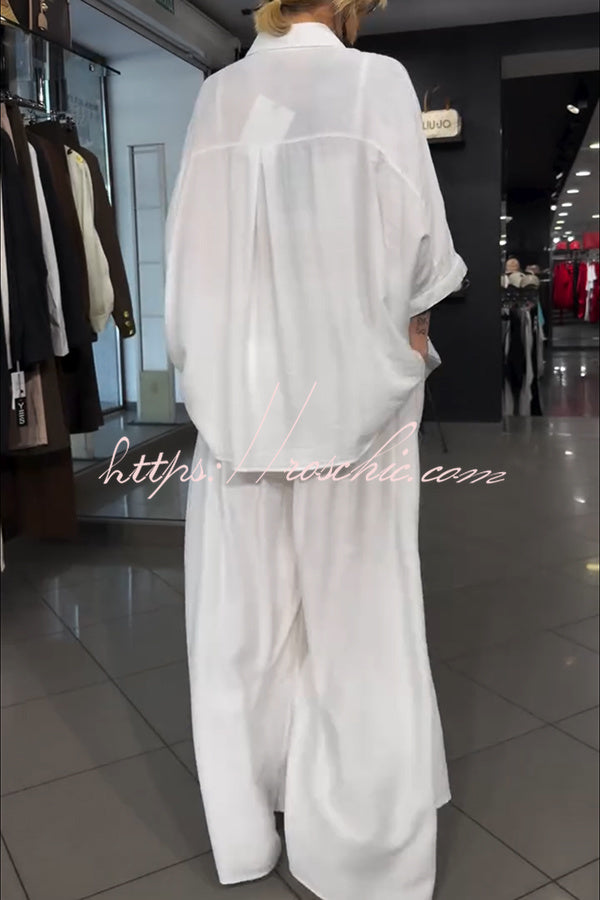 Graffiti Print Blouse & Wide Leg Pants Set | Casual Co-ord