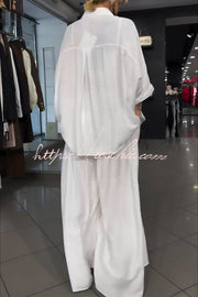 Graffiti Print Blouse & Wide Leg Pants Set | Casual Co-ord