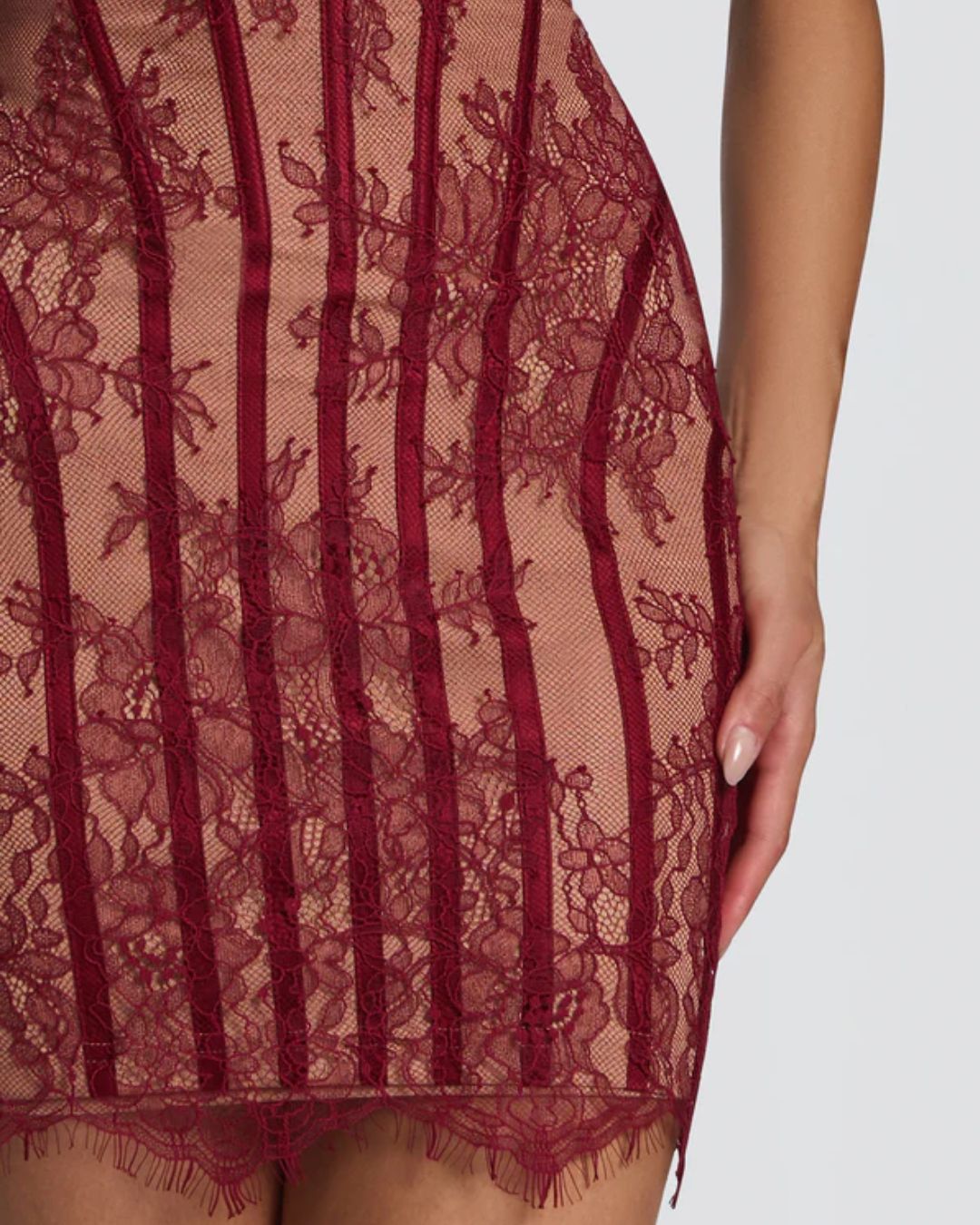 Lace Strapless Bodycon Mini Dress