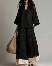 Bohemian Linen Tunic & Palazzo Pants Set