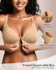 Curvvvy® Seamless Front-Closure Wire-Free Racerback Bra