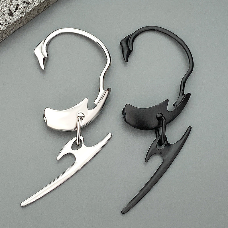 Boucles d'oreilles à crochet mécanique avec squelette à colonne vertébrale