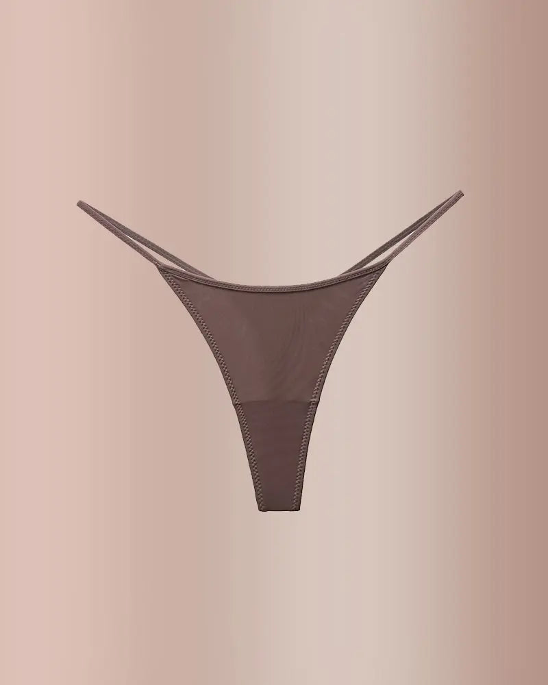 Animal Print Thong Underwear – Ice Silk Thin Strap