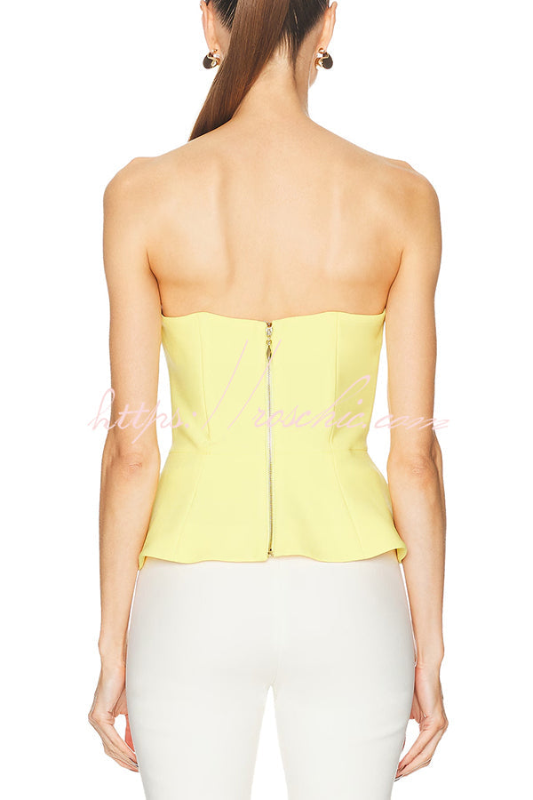 Floral Appliqué Off Shoulder Tank Top – Waist Length