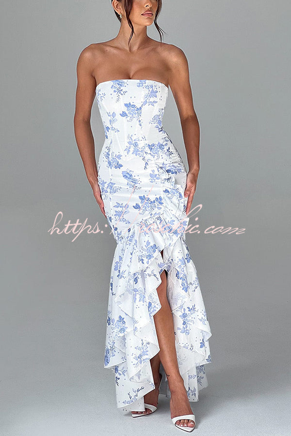 Off-Shoulder Sleeveless Slim Fit Maxi Dress