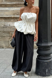 Off-Shoulder Strapless Top with Elastic Waist | Vacation Style