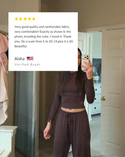 Women's 2-Piece Lounge Pajama Set with Wide-Leg Pants