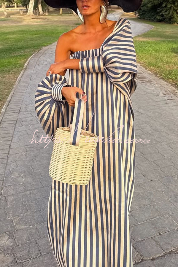 Berry Satin Maxi Dress with Detachable Balloon Sleeves