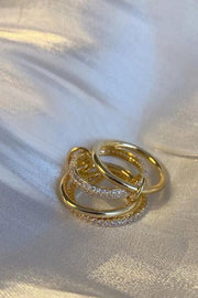 Interlocking Stacked Diamond Rings | Set of 3