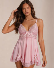 Elegant Sleepwear Lace Dress Set