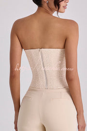 Lace Off-Shoulder Corset Top and Shorts Set