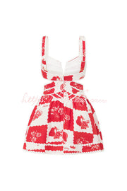 Linen Blend Mini Dress with Ric Rac Trims & Cutout Detail