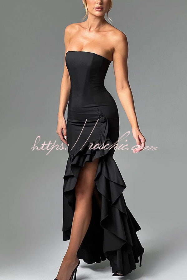 Off-Shoulder Sleeveless Slim Fit Maxi Dress